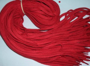 sznurowadła płaskie 075cm/czerwone